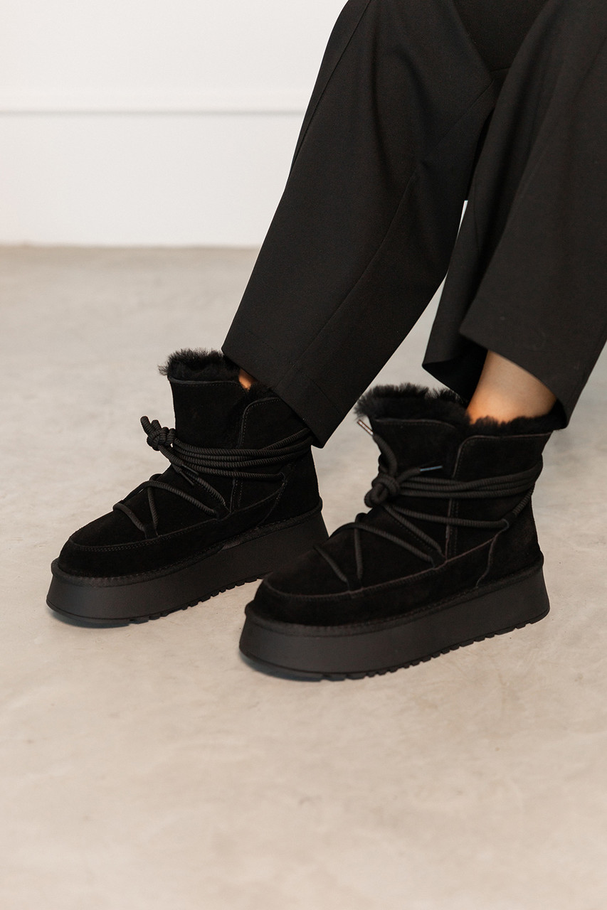 Теплі жіночі зимові уггі із замші з внутрішньою підкладкою та устілкою з екоміху