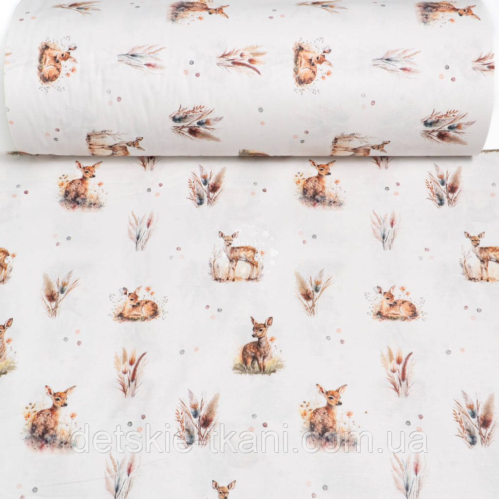 Ранфорс digital з цифровим друком "Козулі та сухі трави", №5823, фото 1