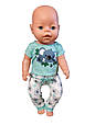 Одяг для ляльки Бебі Бона/Baby Born 40-43 см Піжама Коала бірюзовий 8871, фото 3