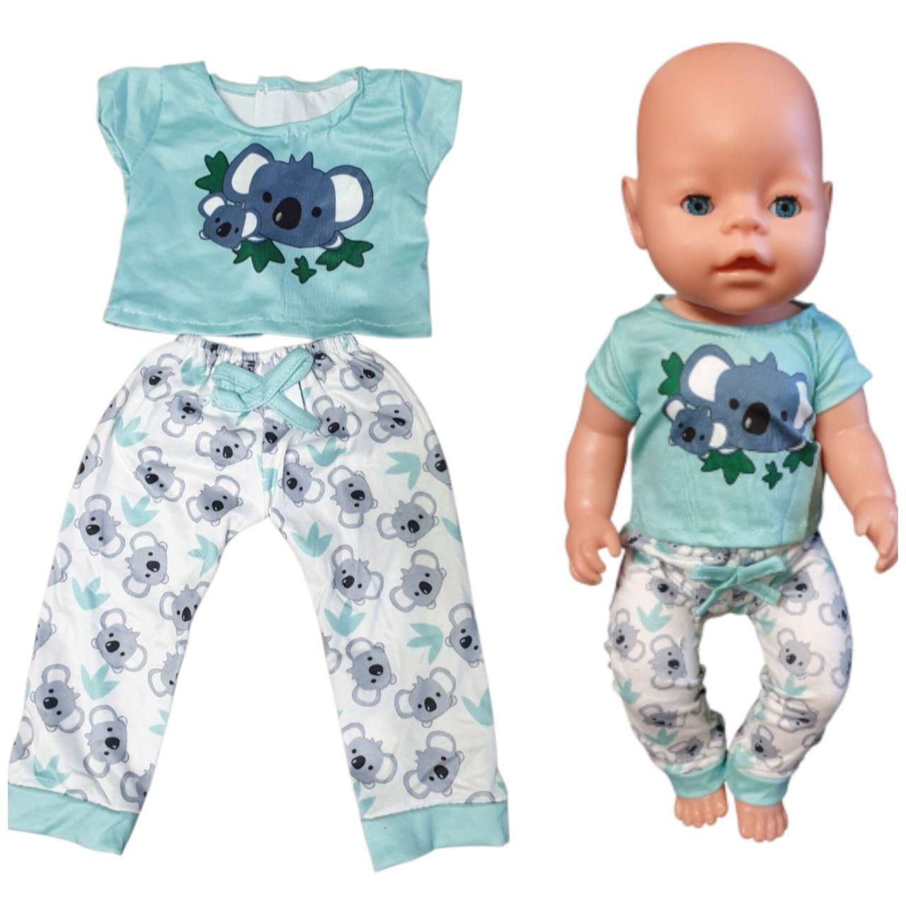 Одяг для ляльки Бебі Бона/Baby Born 40-43 см Піжама Коала бірюзовий 8871, фото 1
