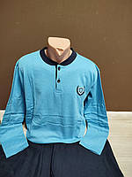 Чоловіча піжама батал тепла з мікроначесом Туреччина FayFi 100% бавовна 46-54 розміри блакитна