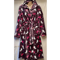 Жіночий теплий махровий халат з капюшоном Розміри: 56,58,60 (51012-1)