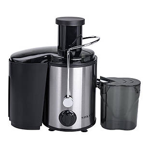 Соковижималка шнекова електрична з чашею Sokany SK-4000 800 Вт Чорна