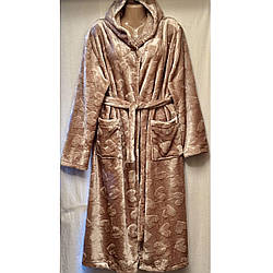 Жіночий теплий махровий халат Батал Розміри: 56,58,60 (51013-3)