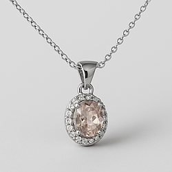 Морганіт срібне кольє, 0211ПМ