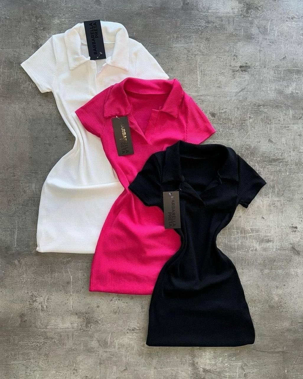 Сукня міні з рубчика Модель: 878-345 Колір: чорний, білий, рожевий, беж, фото 1