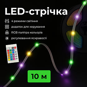 Світлодіодна rgb лента, лед лента від повербанку, ргб led лента Hechpro (306070)