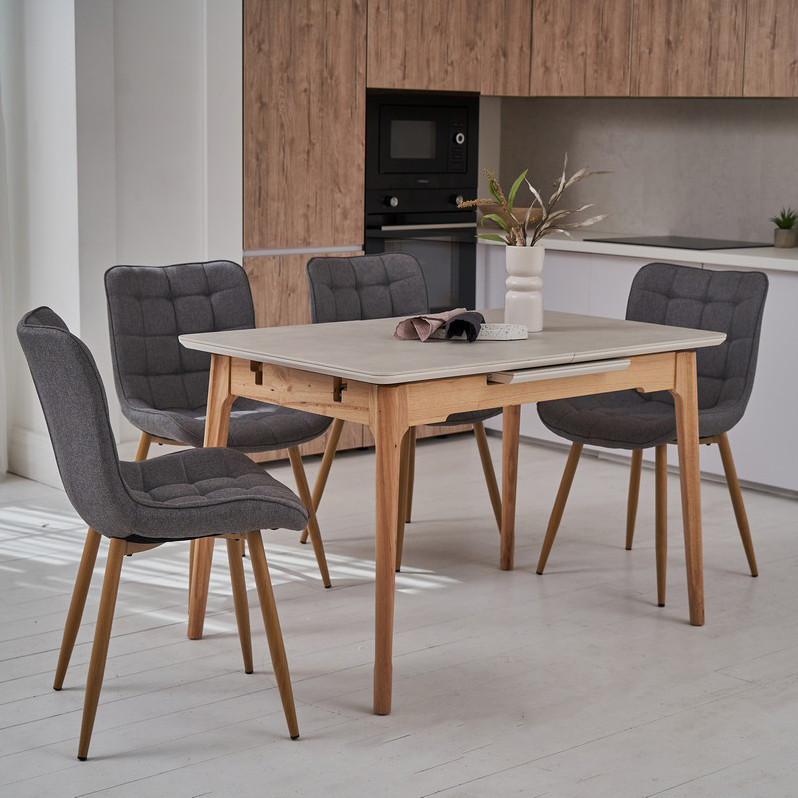 Сучасний керамічний стіл 120*80 см кухонний обідній розкладний прямокутний для кухні вітальні TM-120 барділіо лайт+бук, фото 1