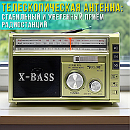 Радіоприймач Golon RX-381 з ліхтариком та підтримкою USB/TF, фото 3