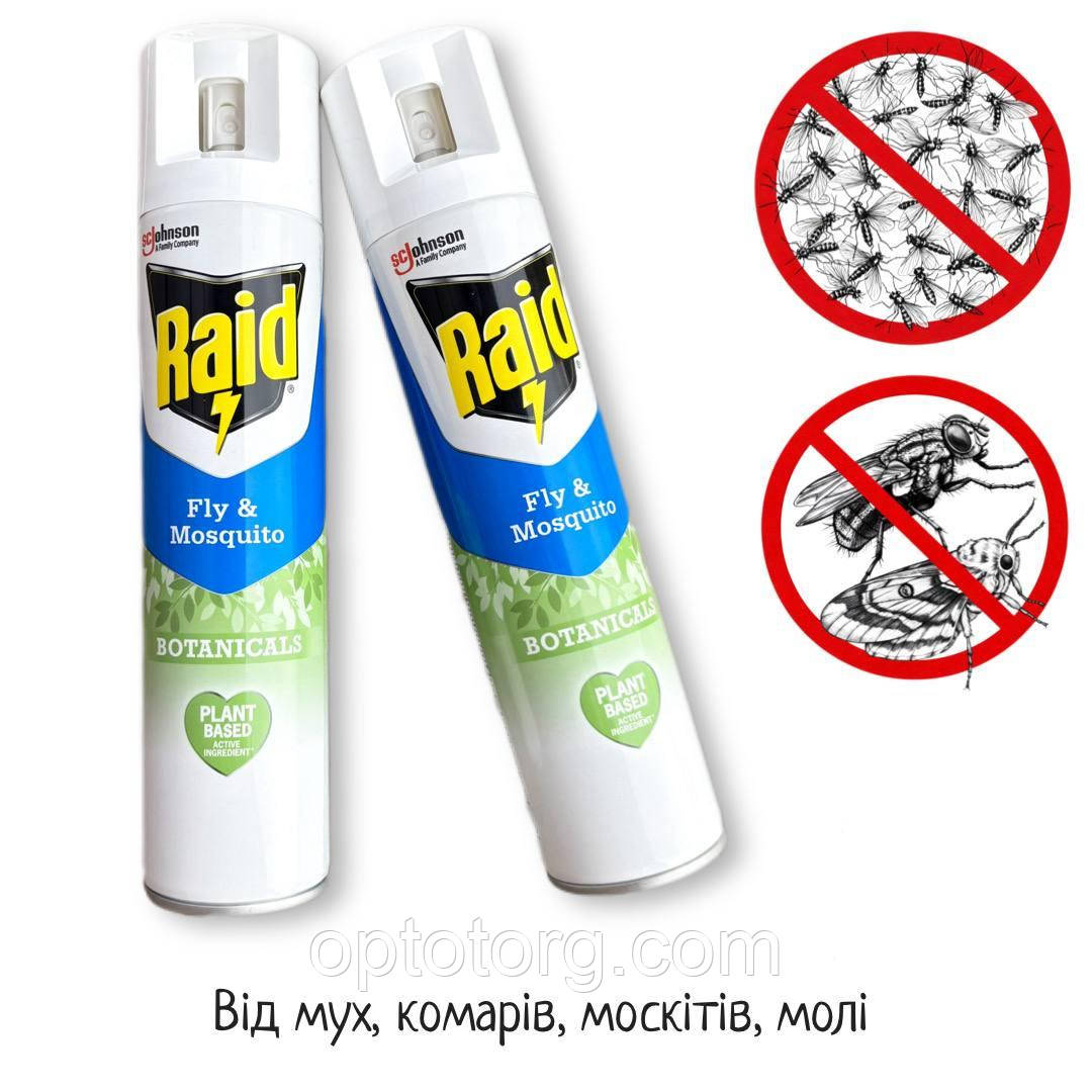 Дихлофос Рейд Raid Botanicals від літаючих комах 300 мл Нідерланди, фото 1