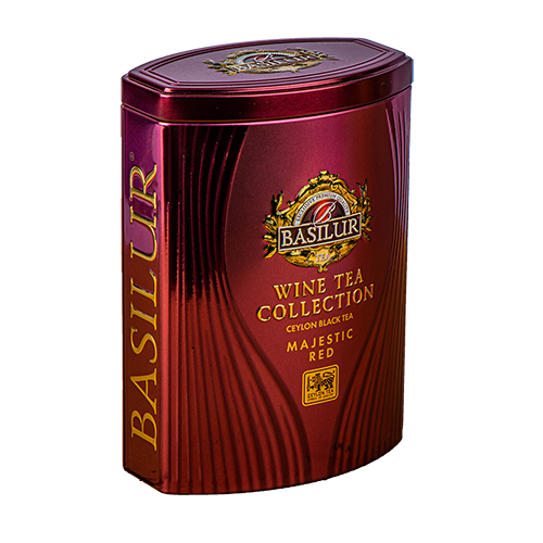 Чорний чай Basilur Величний червоний, колекція Чайне вино ж/б 75 г, фото 1