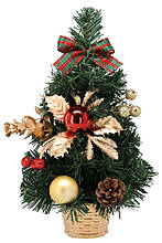 Ялинка штучна Chomik прикрашена, 30 см, червоно-золотистий декор