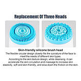 Щітка масажер для очищення обличчя CNAIER AE-868, силіконова, водонепроникна IPX6, біла, USB акумулятор, фото 5