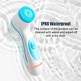 Щітка масажер для очищення обличчя CNAIER AE-868, силіконова, водонепроникна IPX6, біла, USB акумулятор, фото 7