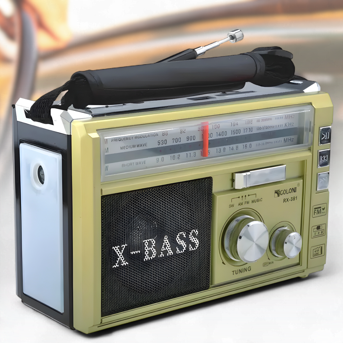 Радіоприймач Golon RX-381 з ліхтариком та підтримкою USB/TF, фото 1