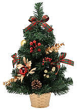 Ялинка штучна Chomik прикрашена, 50 см, червоно-золотистий декор