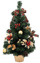 Ялинка штучна Chomik прикрашена, 60 см, червоно-золотистий декор