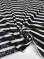 Тканина велюр спорт, 95% поліестер, чорний у смужку з паєтками, Болгарія, 280 г/м2, 160 см