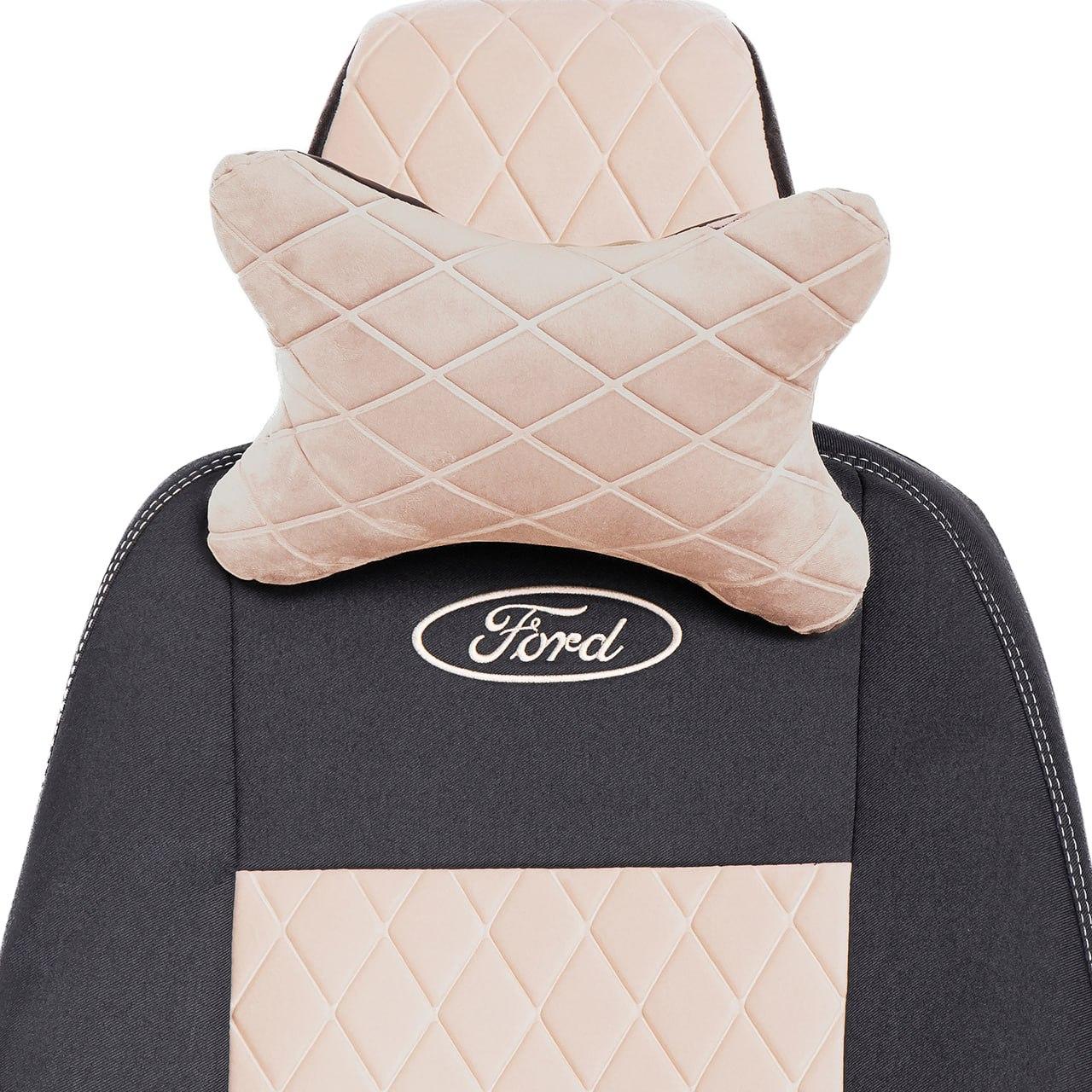 Модельні чохли сидінь авто Пежо 3008 (Peugeot 3008) люкс бежевий ромб, фото 1