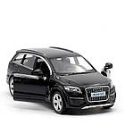 Модель автомобіля Audi Q7 1:36 — чорна металева машинка позашляховик з інерційним механізмом Ауді