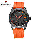 NAVIFORCE NF9202T Годинник Чоловічий | Стильний Кварцовий Годинник із Силіконовим Ремінцем | Водостійкий 30М | Помаранчевий
