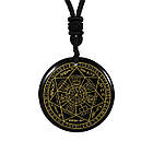 Кулон декоративний з імітацією каменю, крапля "Сім Архангелів" Чорного кольору | Талісман Архангел Михаїл, Рафаїл, Уріїл | Амулет