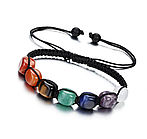 Браслет 7 чакр – з імітацією каменю, регульований розмір, мікс яскравих кольорів