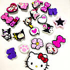 Набір 10 шт. Джибітси, бейджів, значків, кнопок "Кітті Май мелоді Куромі" для Crocs / сабо / слайдів | Шуз-шарми