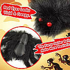 Декорація іграшка  павук 150 см чорний з червоними очима — прикраса для Хелловіну, розіграшів, реалістичний з гнучкими ногами