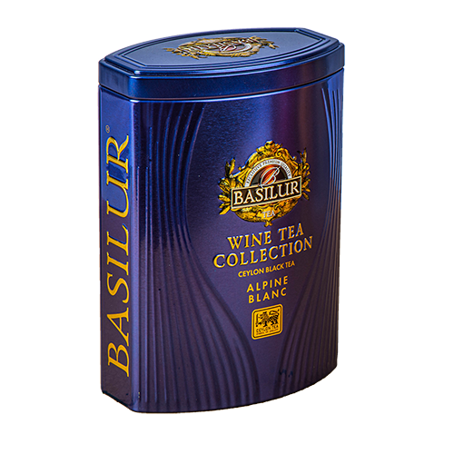 Чорний чай Basilur Альпійський білий, колекція Чайне вино ж/б 75 г, фото 1