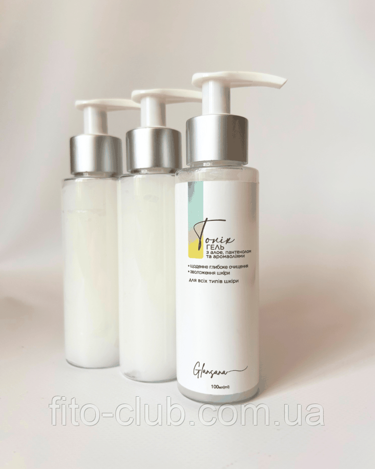 Тонік-гель з алое, пантенолом та аромаоліями щоденне глибоке очищення та зволоження шкіри 100мл