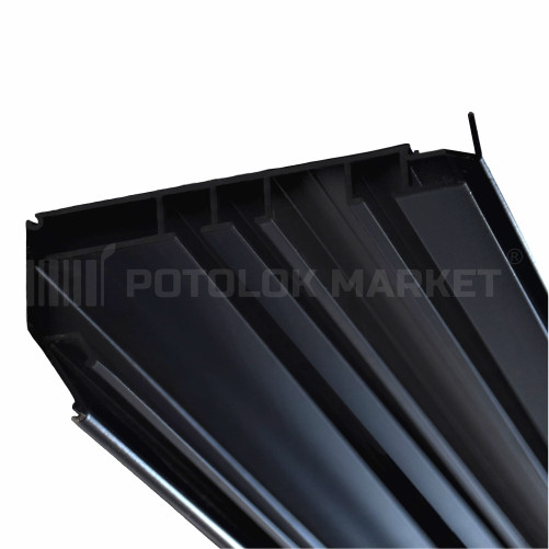 «Гардина», 3 смуги (АЛ), чорний - 1110 г. Профіль алюмінієвий для натяжних стель, фото 1