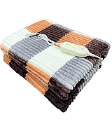 Електрична ковдра з підігрівом, двоспальна, двозонна | Плюшева, 2 режими нагріву, 1 рік гарантії