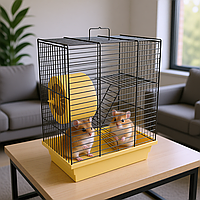Клітка для хом'яка триповерхова "Дом" (280х180х320) фарба беж
