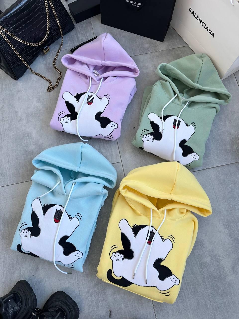 Худі з велюровою нашивкою Модель: 1545-482 Колір: яблуко, лаванда, банан, бериловий, фото 1