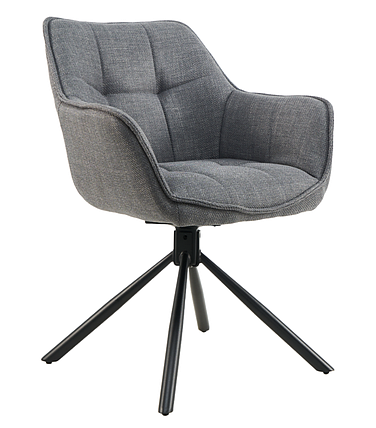 Стілець поворотний R-69 тканина сірий / ніжки чорні TM Vetro Mebel, фото 1