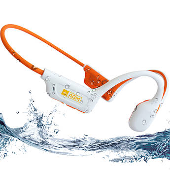 Кісткові навушники AGM Motion Buds IP68-водонепроникні Бездротові Bluetooth 5.2 Open-Ear навушники для спорту бігу вело Білий