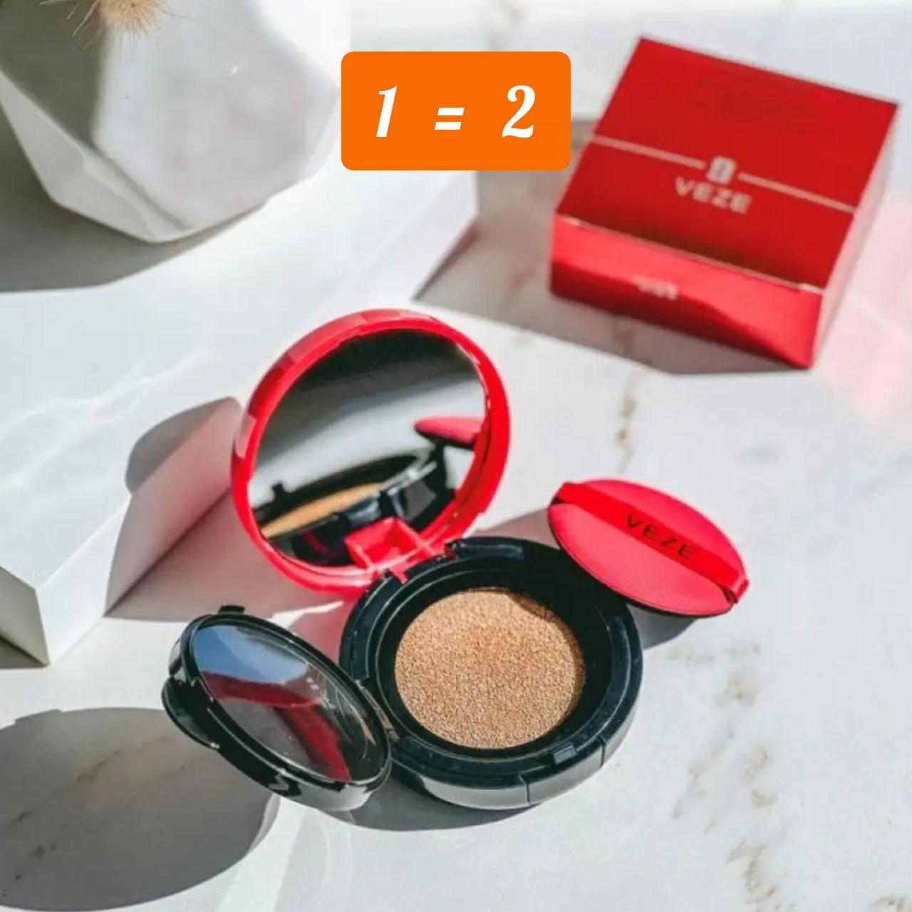 АКЦІЯ! 1=2 Тональний BB-крем кушон для обличчя Veze, фото 1