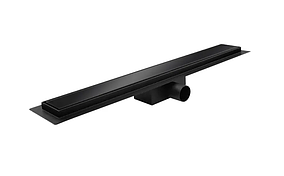 Душовий трап із нержавіючої сталі KP Czech FD08-70x500-GLASS Black зі склян. панеллю