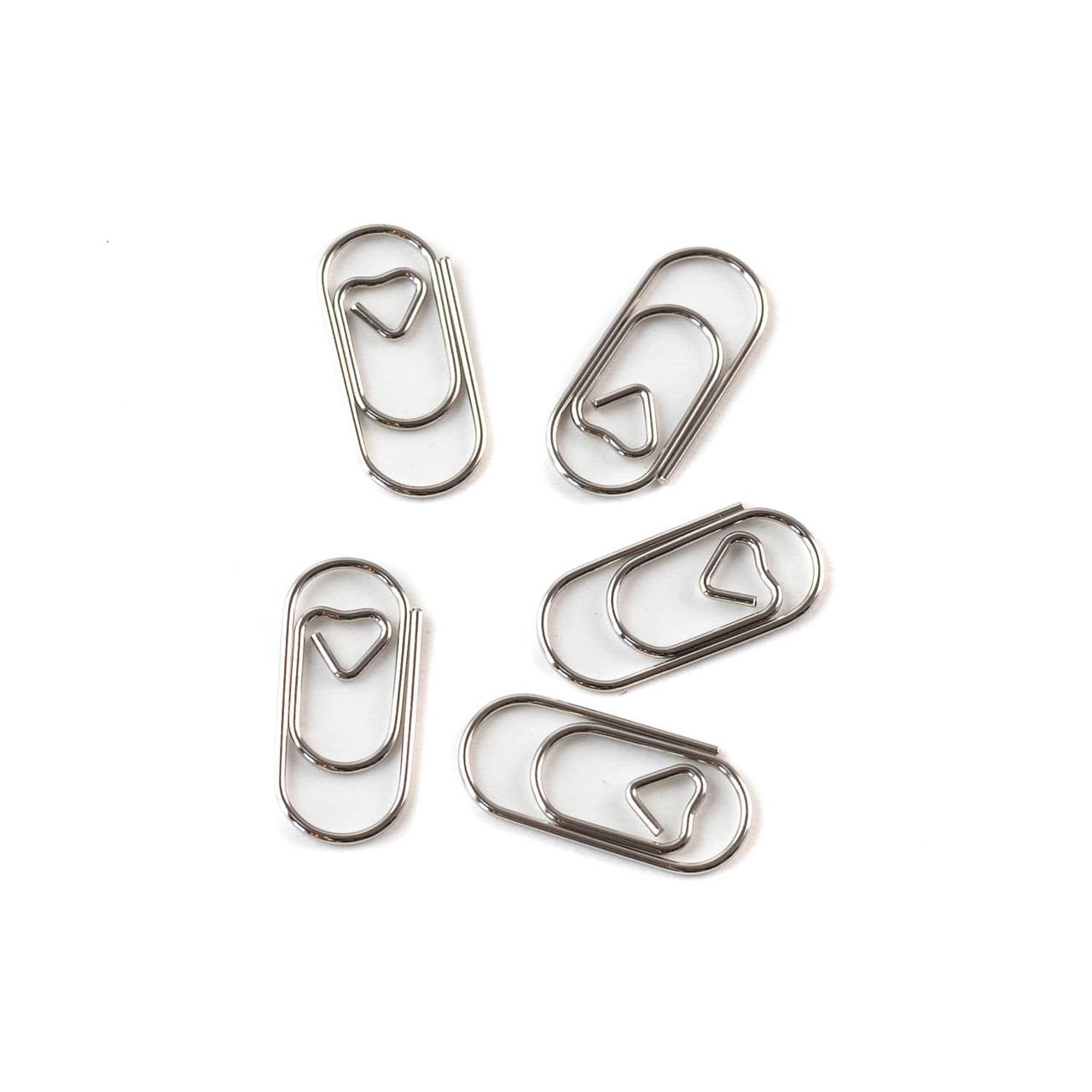 Скріпка мала із сердечком 10*20мм срібло 10шт SKR070, фото 1