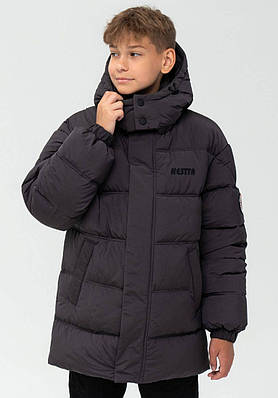 Куртка зимова Dilan для хлопчика графітового кольору