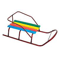 Гр Санки "Класик" круглі полози - бордовий / БЕЗ РУЧКИ /