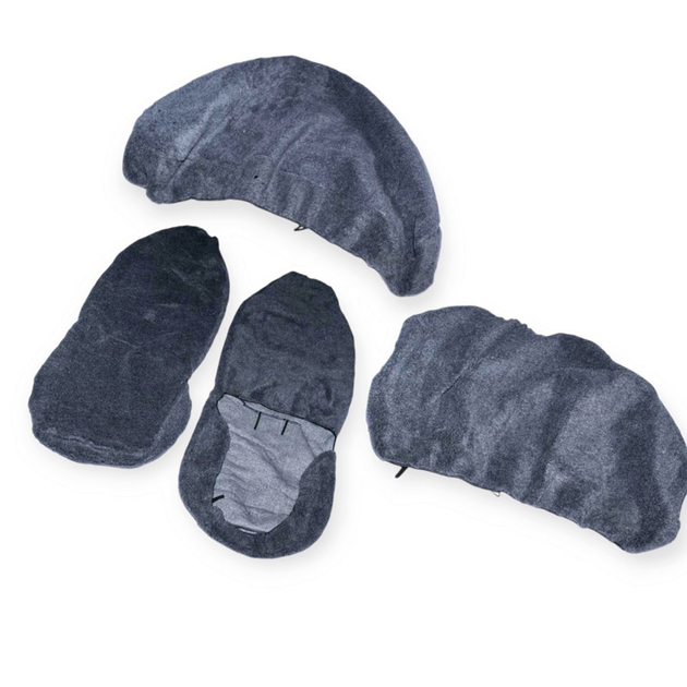 Чохли салону автомобіля універсальні хутряні комплект перед+зад темно-сірі, фото 1