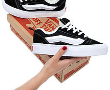 Зимові Vans Knu Platform Winter Fur Black White Кеди на хутрі Ванс Кну чорно-білі на платформі зима теплі дутий язичок, фото 3