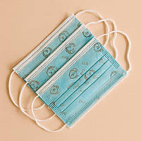 Маска дитяча для обличчя, одноразова з малюнками ,50 штук в упаковці.