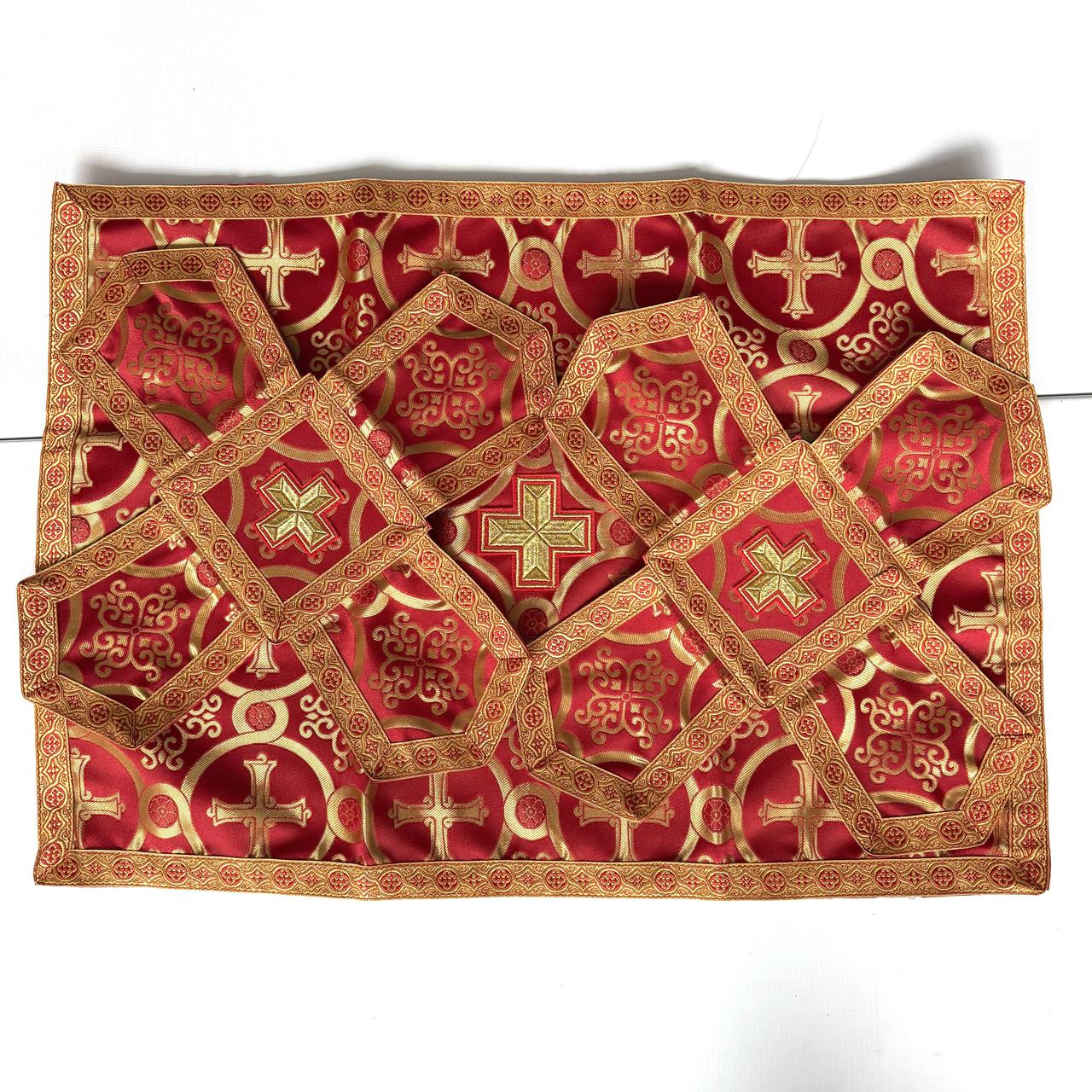 Покрівці червоного кольору з повітрям комплект (церковна парча), фото 1