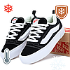 Зимові Vans Knu Platform Winter Fur Black White Кеди на хутрі Ванс Кну чорно-білі на платформі зима теплі дутий язичок, фото 8
