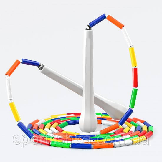 Скакалка для трюків бісерна для  фристайл 3 м мультиколор бiлий, фото 1