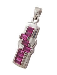 Срібна підвіска з рубіном Р-276