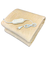 Електропростирадло з підігрівом, двоспальне, двозонне | М’яке плюшеве, 2 режими нагріву, гарантія 1 рік